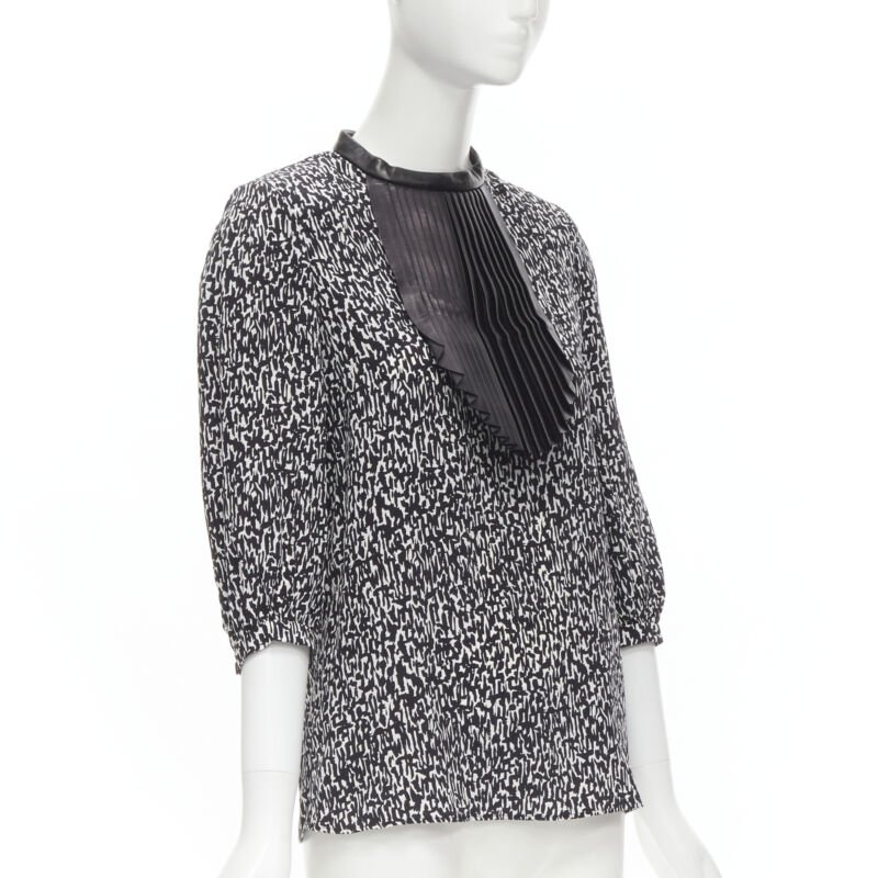 Saint Laurent Leather Bib Blouse - Image 6