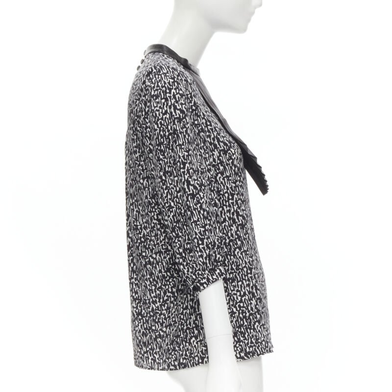 Saint Laurent Leather Bib Blouse - 4