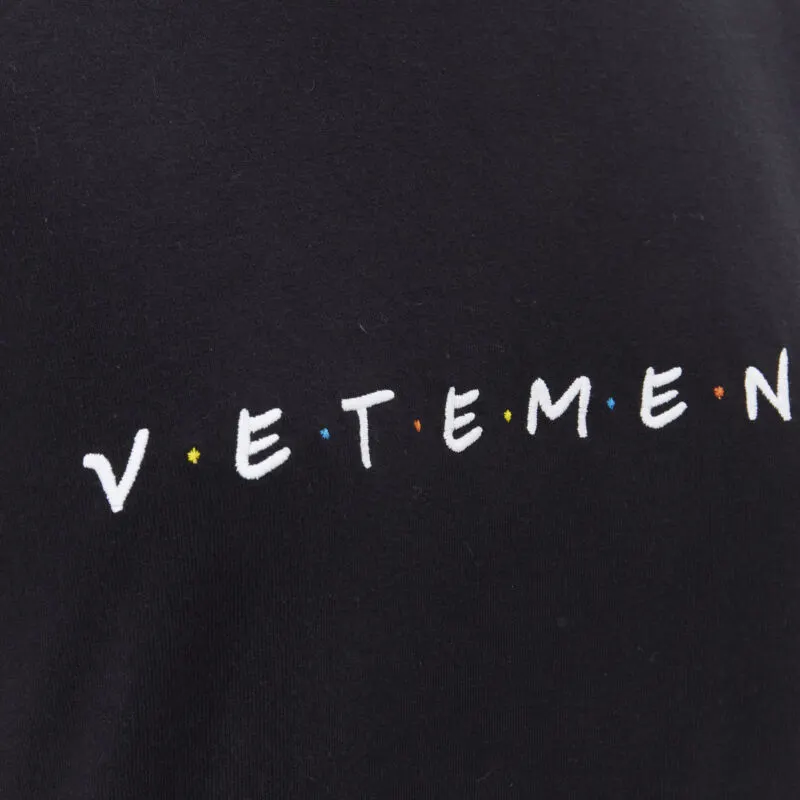 Vetements Logo T-shirt Dress Black Cotton Never worn - Back View