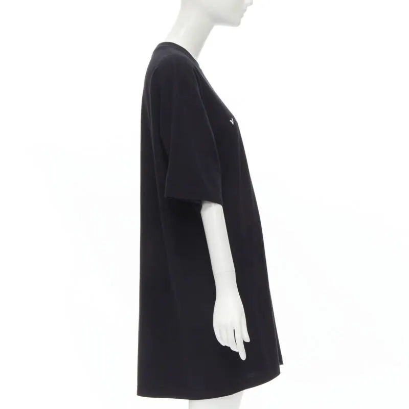 Vetements Logo T-shirt Dress Black Cotton Never worn - Model View