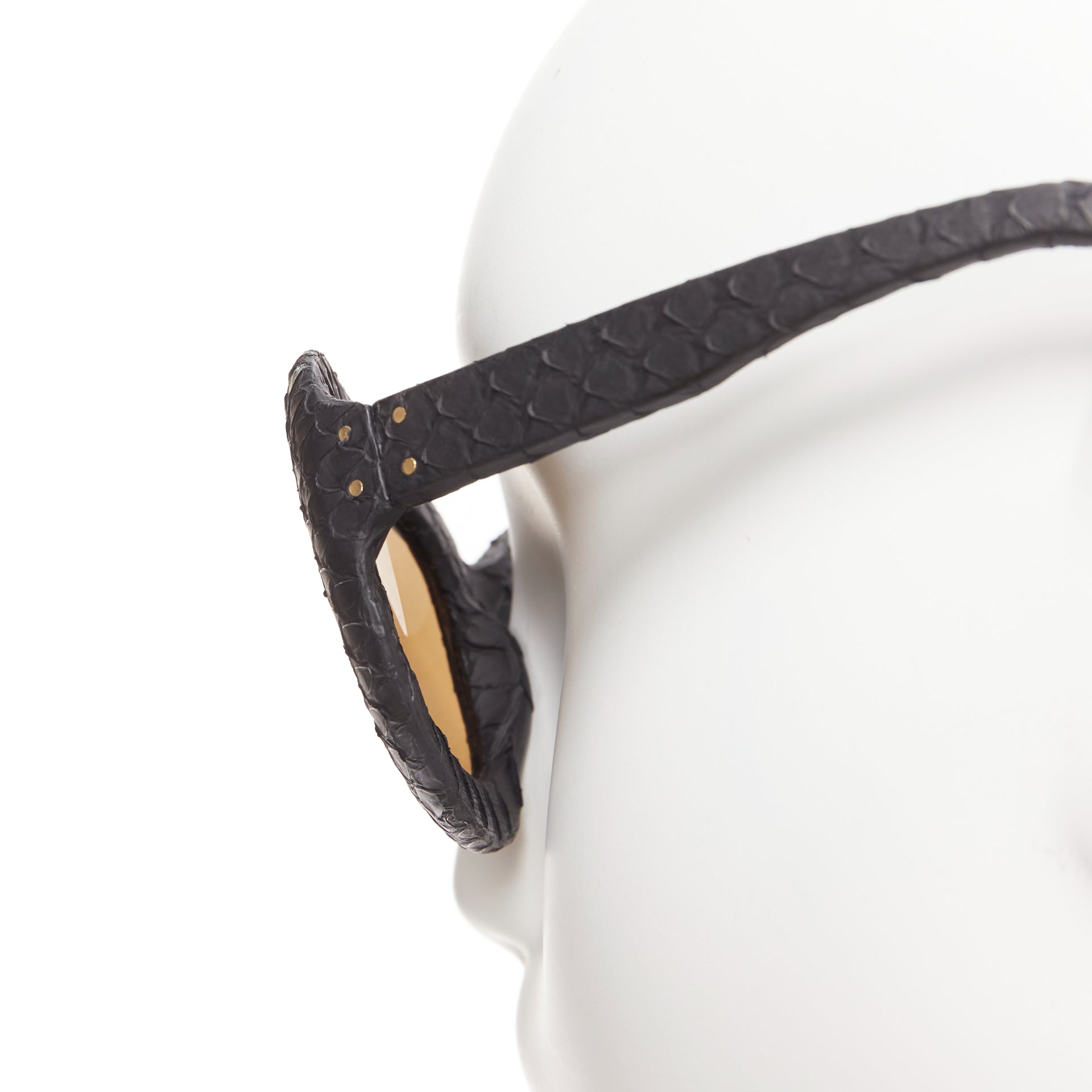 Linda Farrow Scaled Gold Sunglasses - Back view