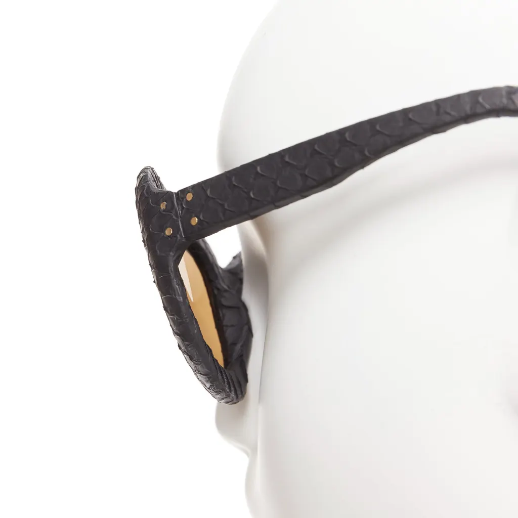 Linda Farrow Scaled Gold Sunglasses Black Very good - Back View