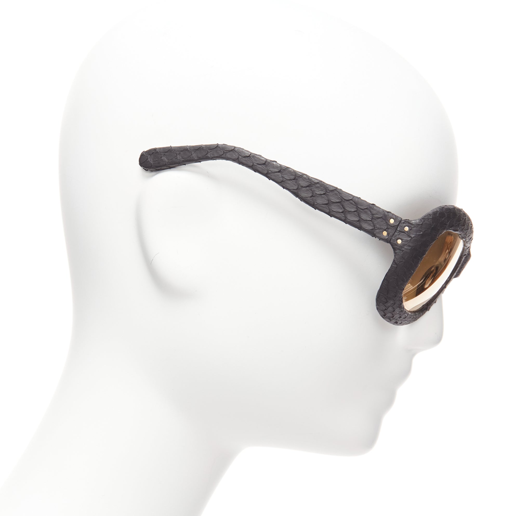 Linda Farrow Scaled Gold Sunglasses - 4