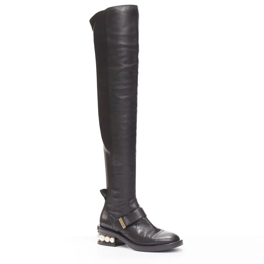Nicholas Kirkwood Metallic Wingtip Boots Black Leather Very good - Inside View