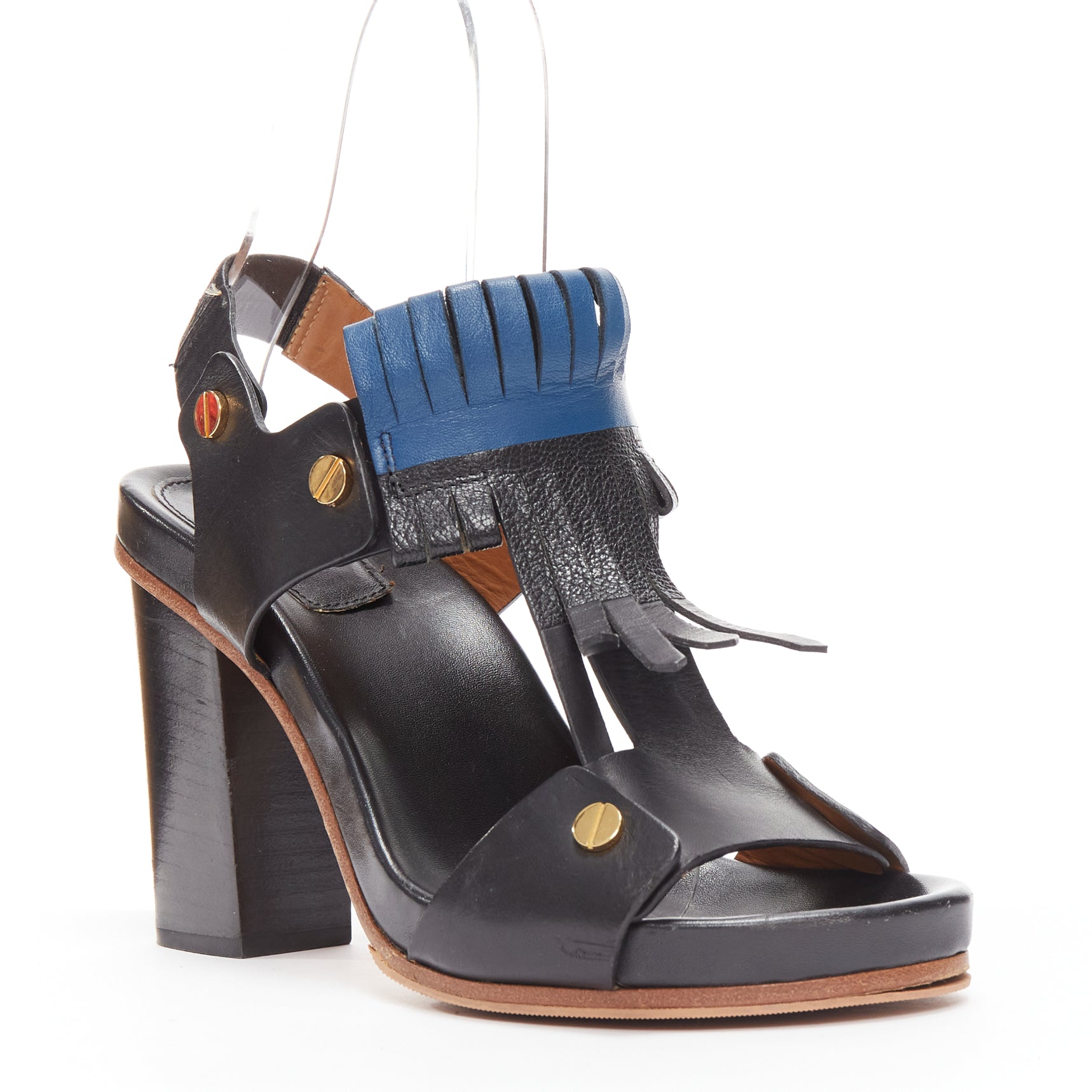 Chloe Fringe Grommet Sandals - Back view