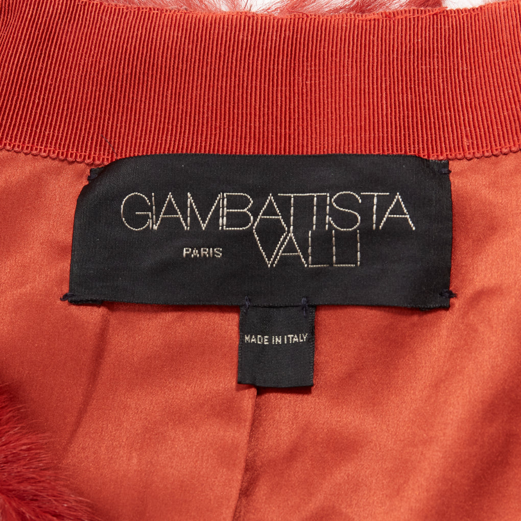 Giambattista Valli Red Patchwork Fur Coat - Image 11