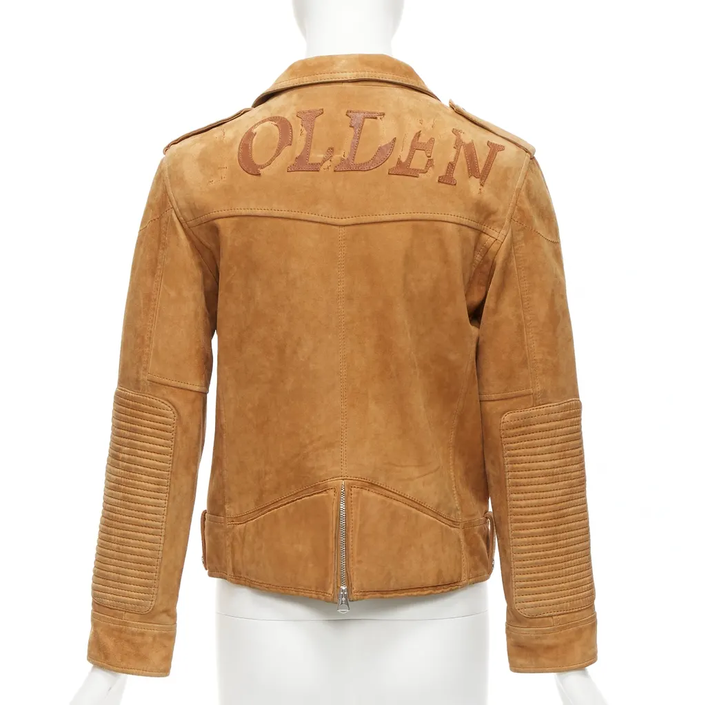 Golden Goose Distressed Suede Jacket Brown Leather Very good - Front View