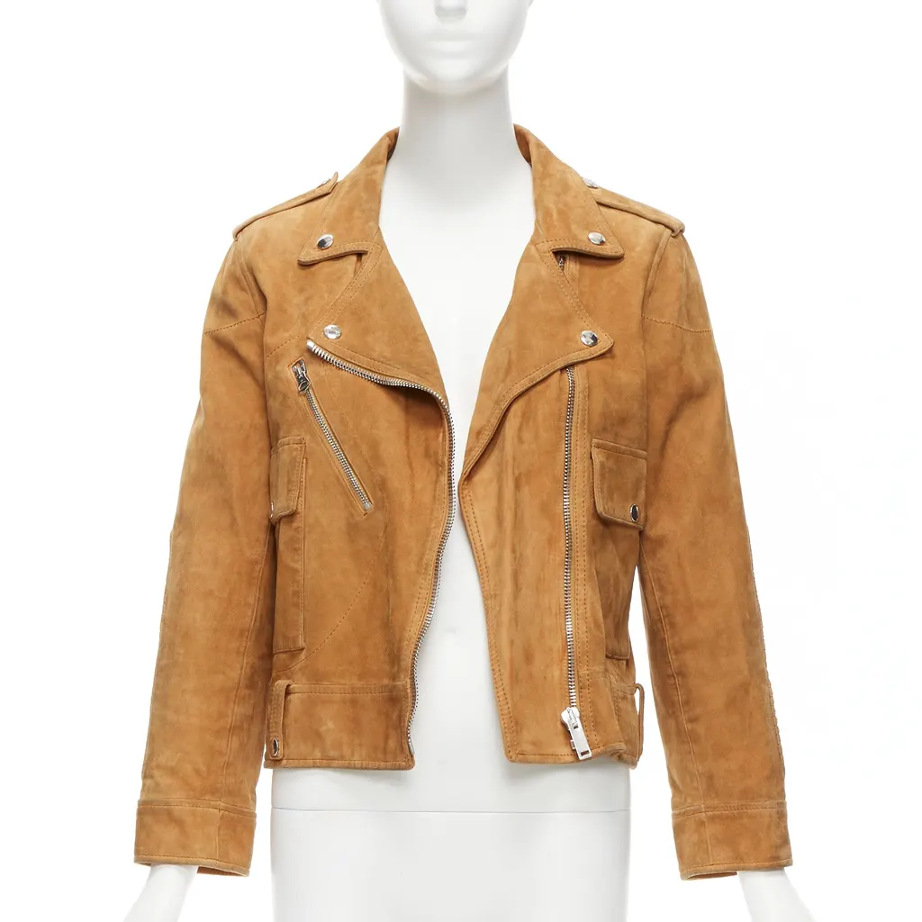 Golden Goose Distressed Suede Jacket Brown Leather Very good - Back View