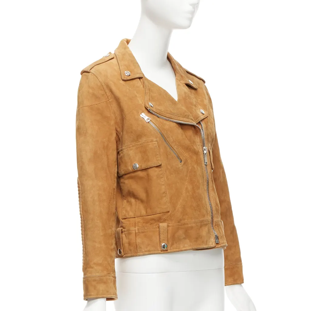 Golden Goose Distressed Suede Jacket Brown Leather Very good - Model View