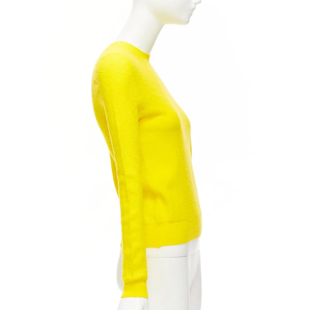 Celine Yellow Crew Neck Sweater Yellow Wool Never worn - Model View