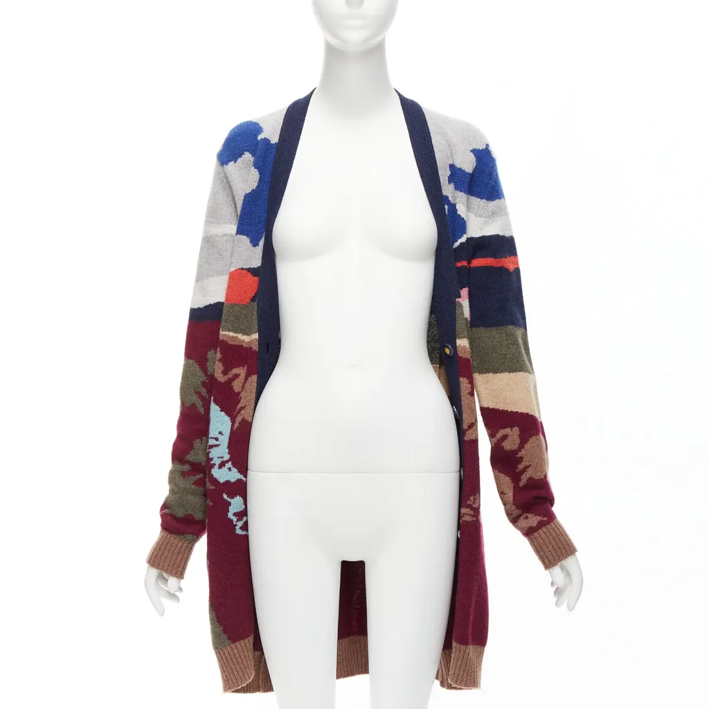 Barrie Landscape Intarsia Cardigan MultiColor Cashmere Never worn - Inside View