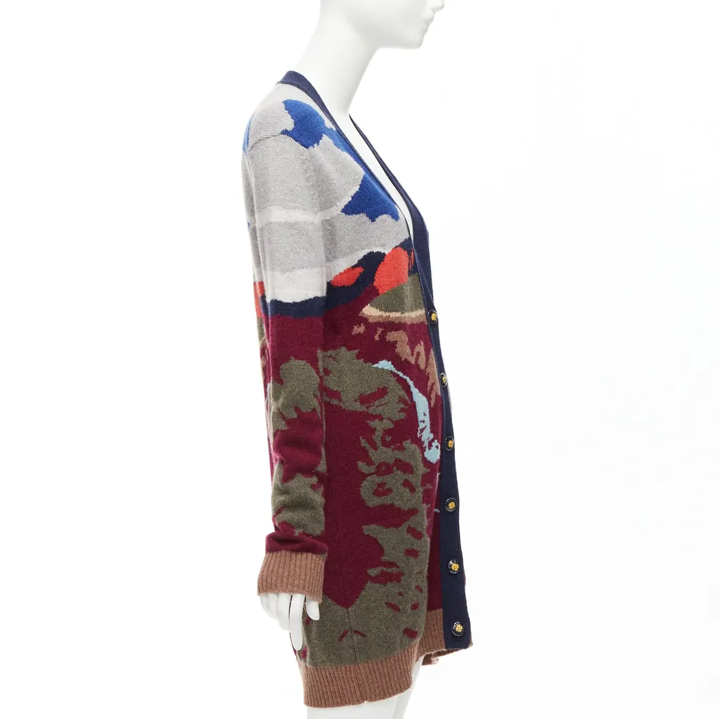Barrie Landscape Intarsia Cardigan MultiColor Cashmere Never worn - Box View