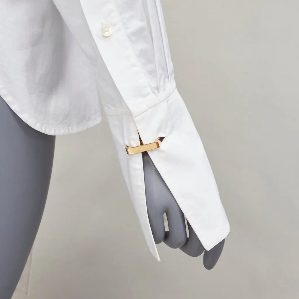 Celine D Ring Belt Shirt White Cotton Very good - Back View