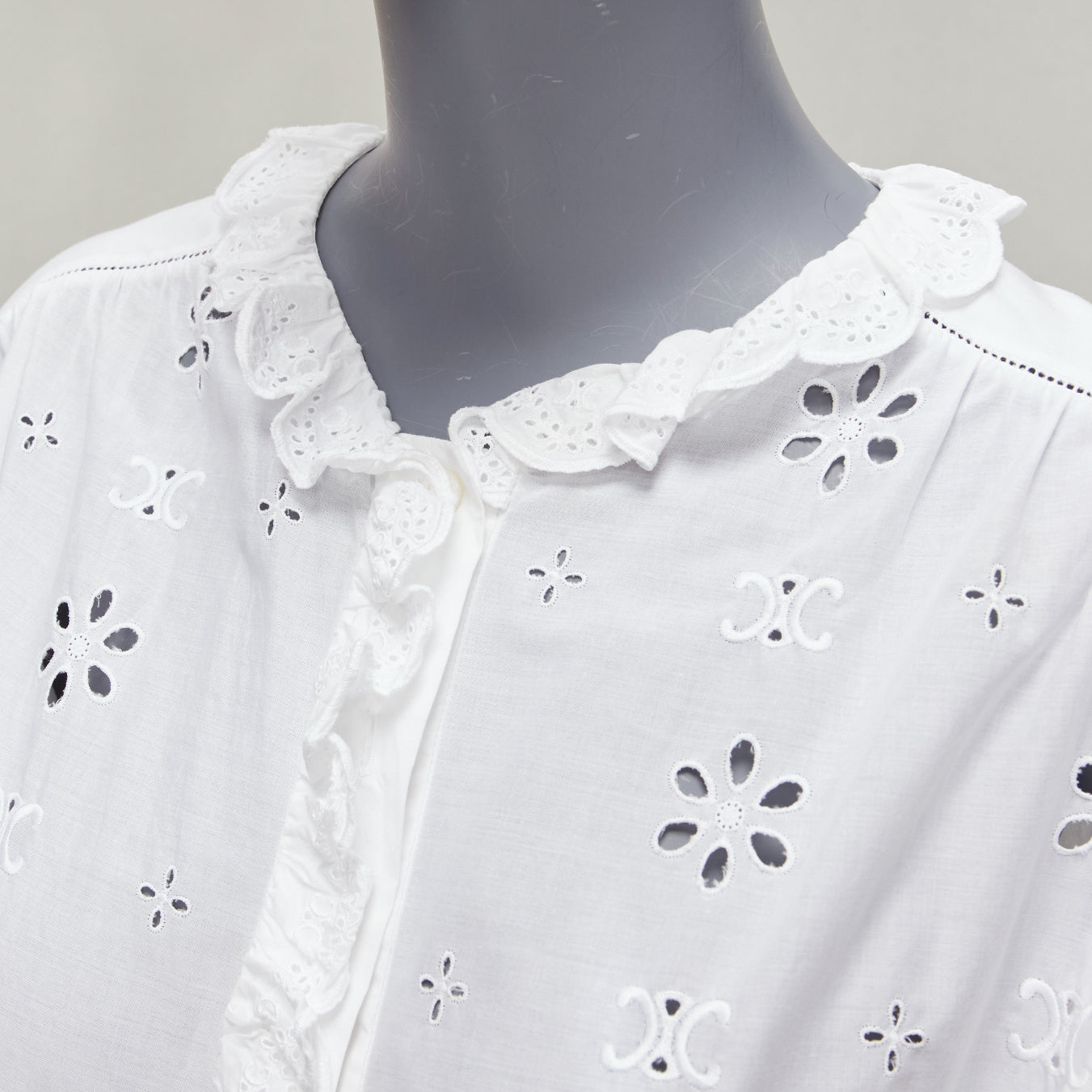 Celine Eyelet Peasant Shirt - Back view
