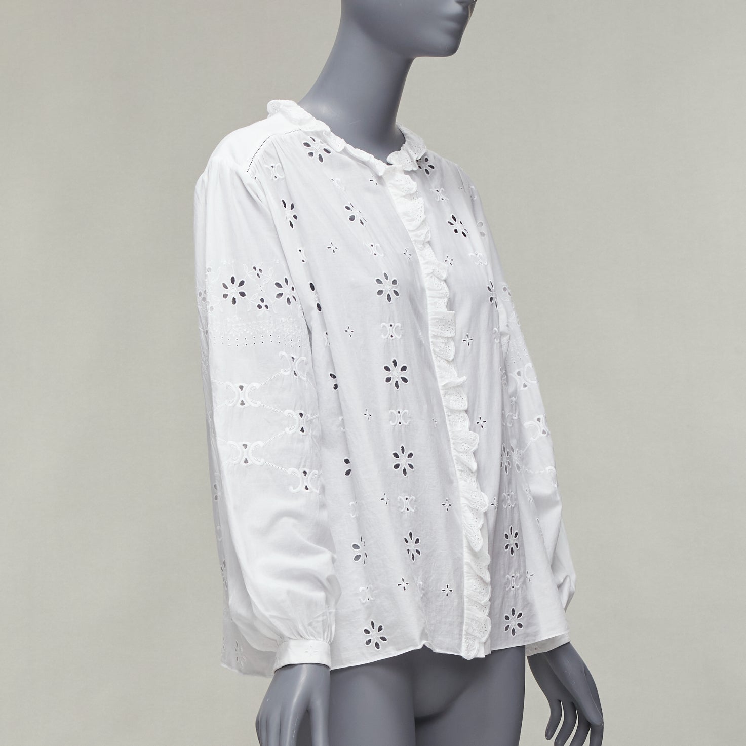 Celine Eyelet Peasant Shirt - Image 6