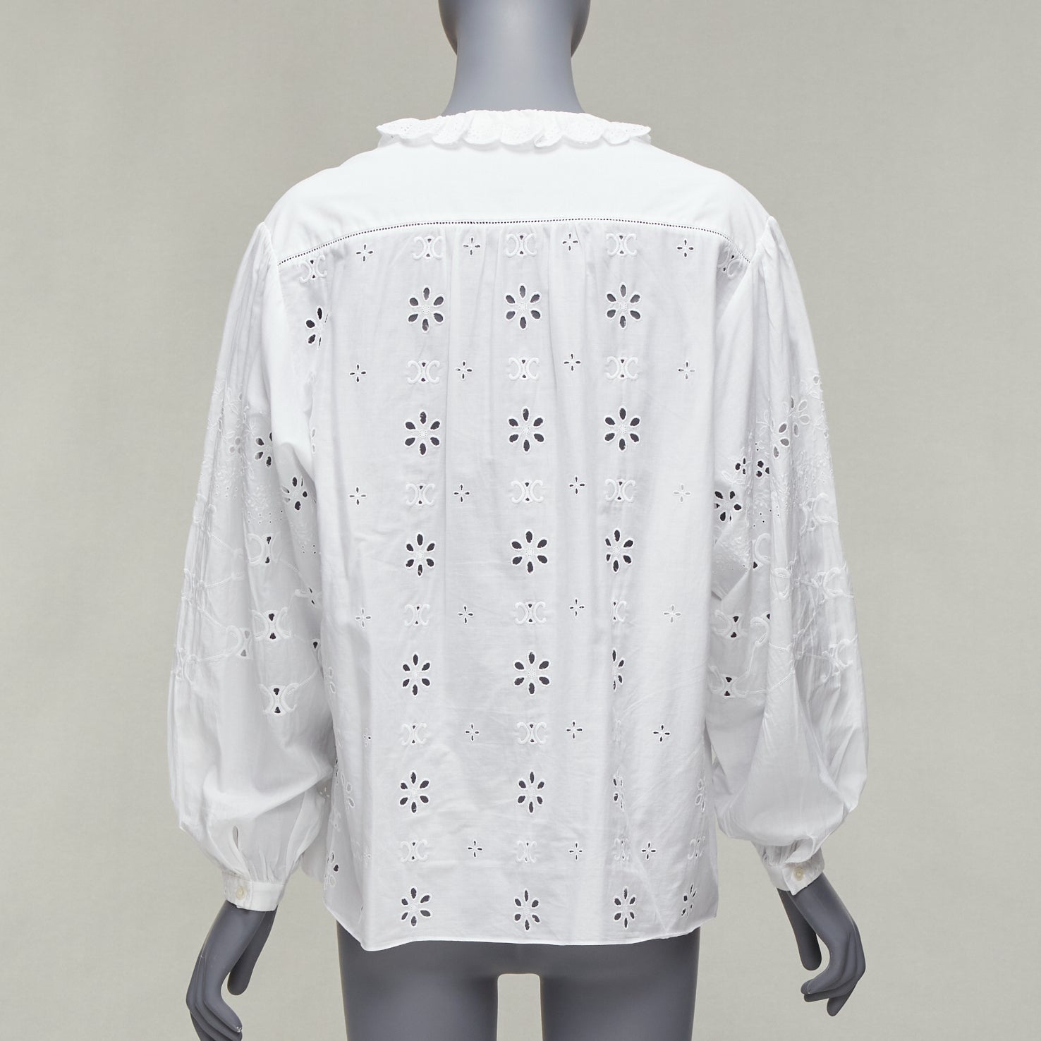 Celine Eyelet Peasant Shirt - Side view