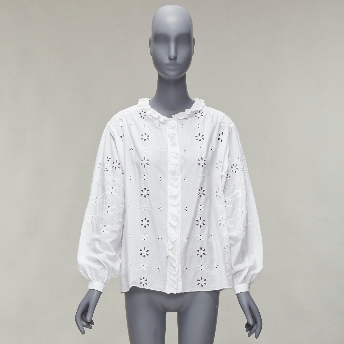 Celine Eyelet Peasant Shirt - Image 11