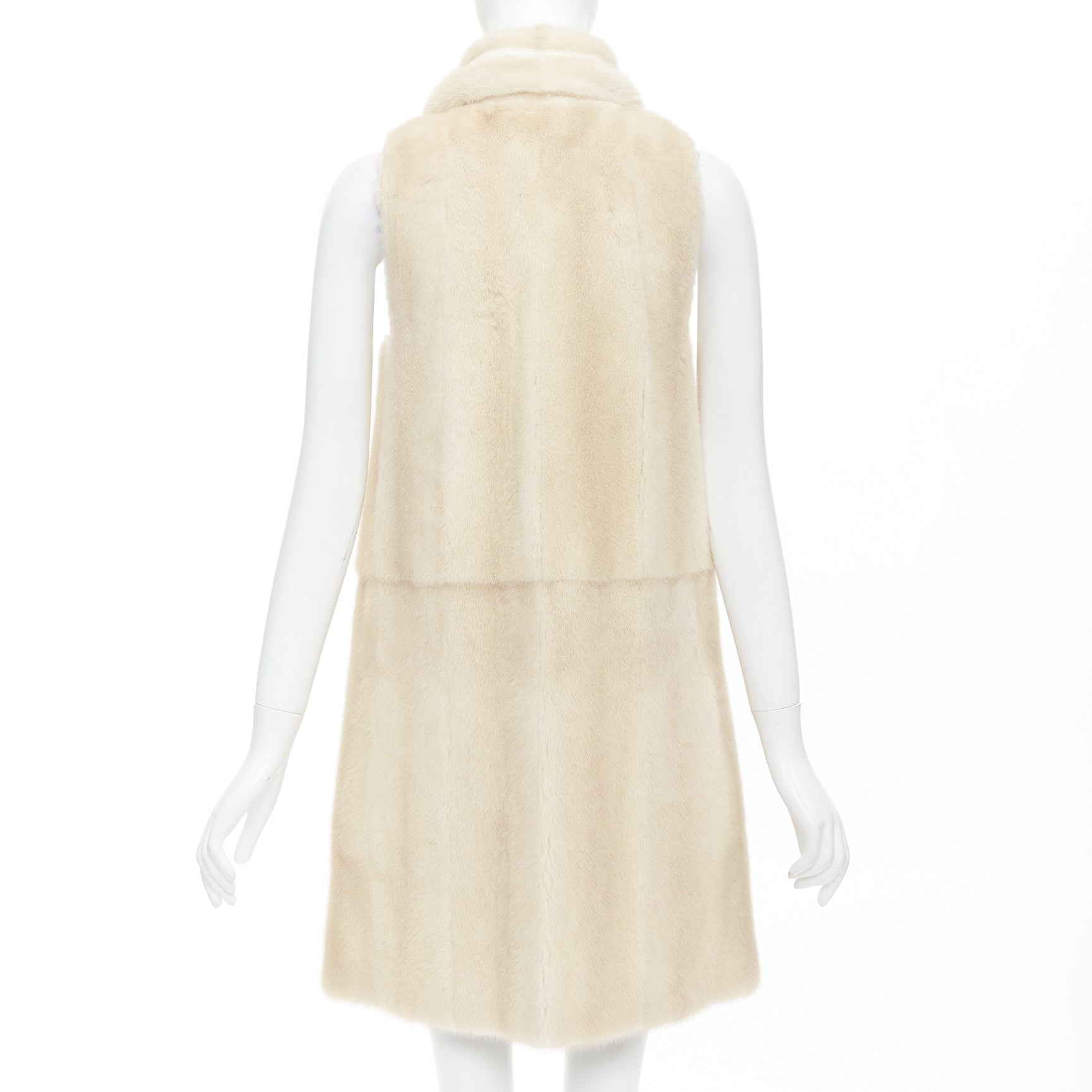 Fendi Beige Fur Metallic Vest - Detail 1