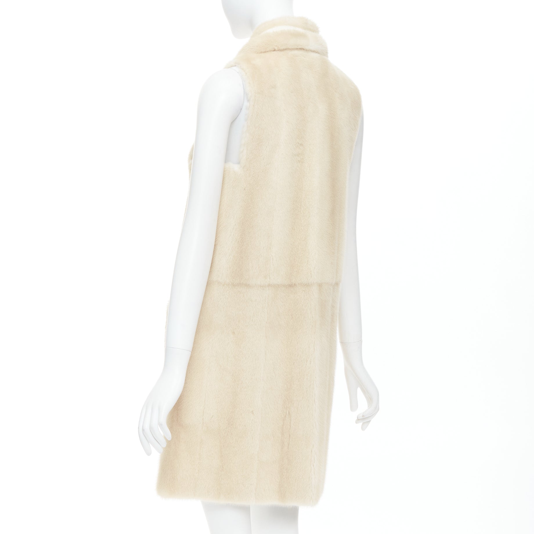 Fendi Beige Fur Metallic Vest - Detail 2