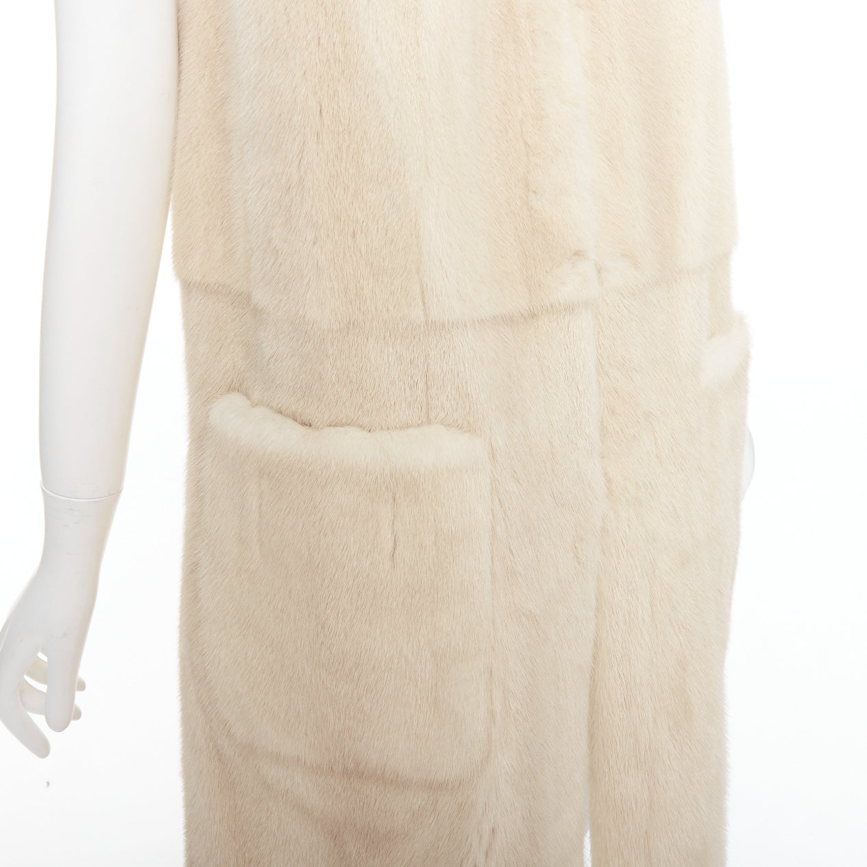 Fendi Beige Fur Metallic Vest - Image 10