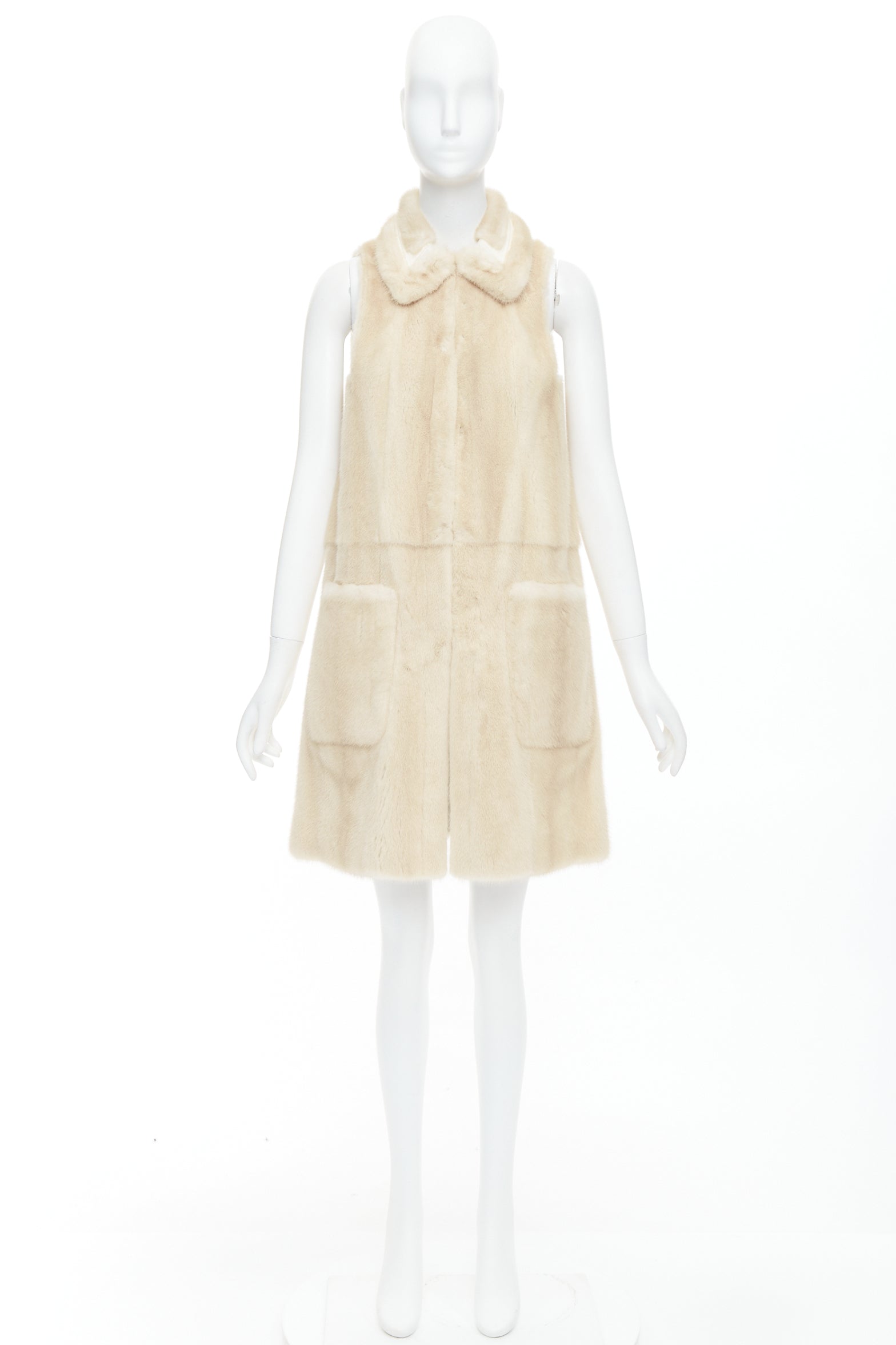 Fendi Beige Fur Metallic Vest - Image 12