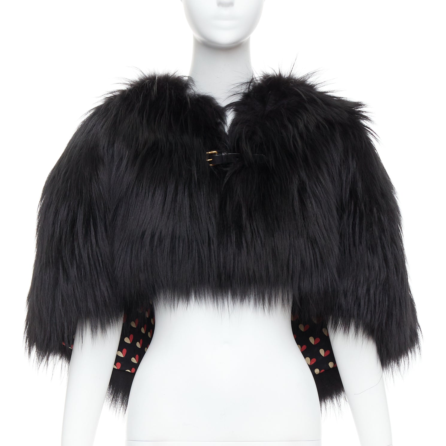 Louis Vuitton Black Fox Fur Cape