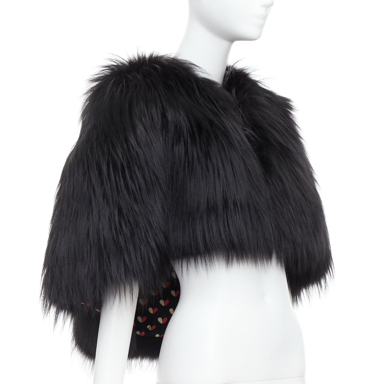 Louis Vuitton Black Fox Fur Cape - Image 6
