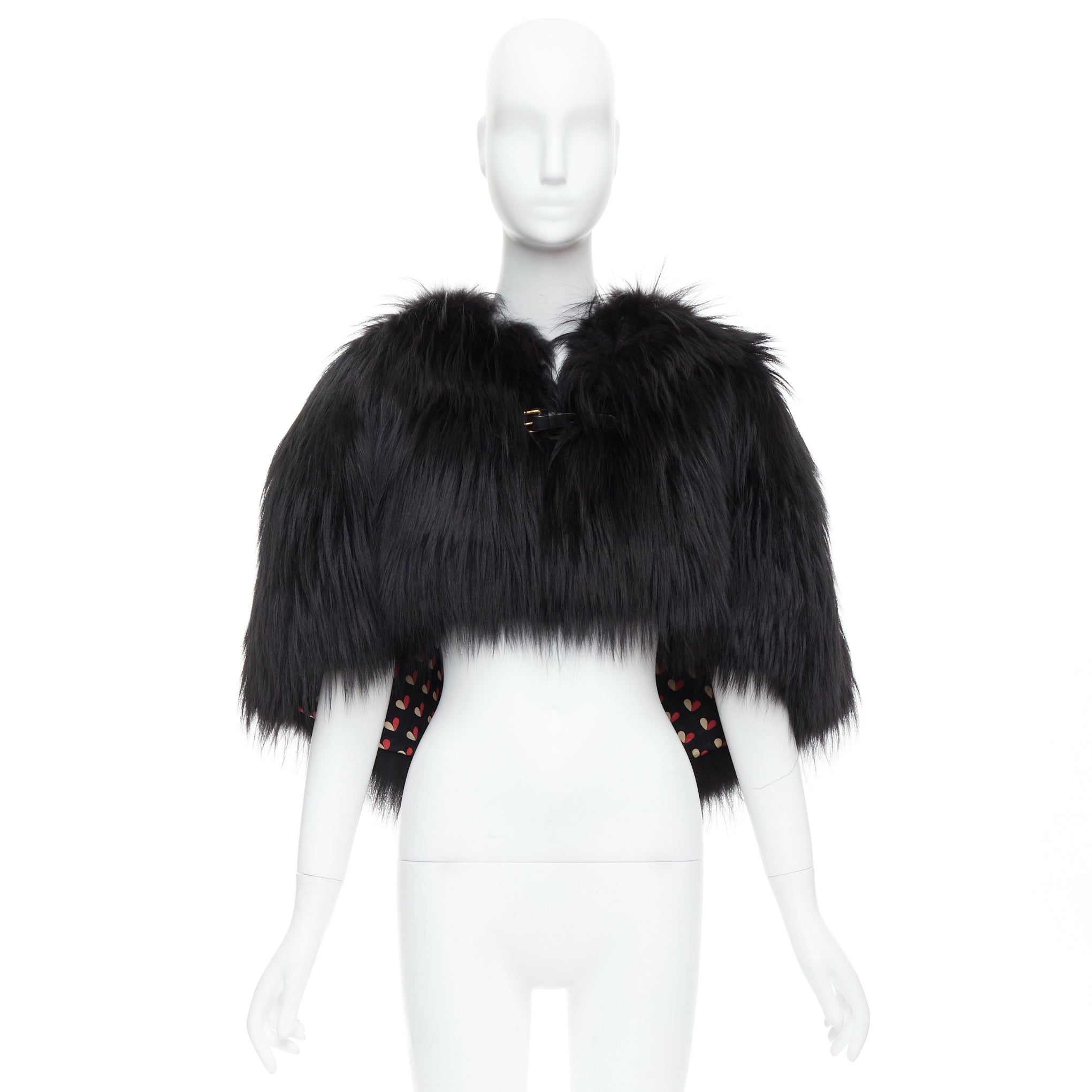 Louis Vuitton Black Fox Fur Cape - Image 11