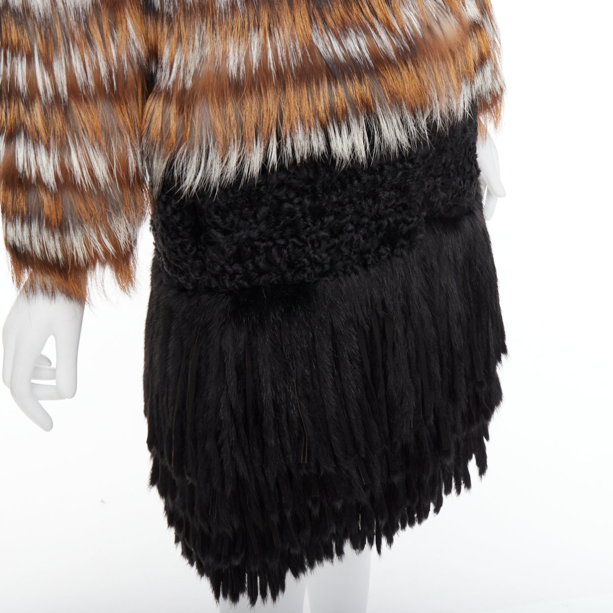 Giambattista Valli Brown Fringe Long Coat - Back view