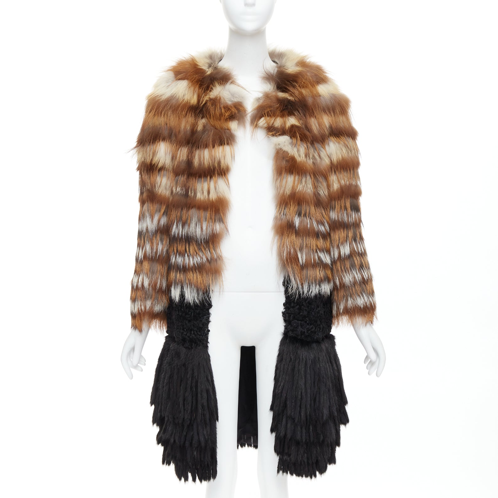Giambattista Valli Brown Fringe Long Coat - Image 6