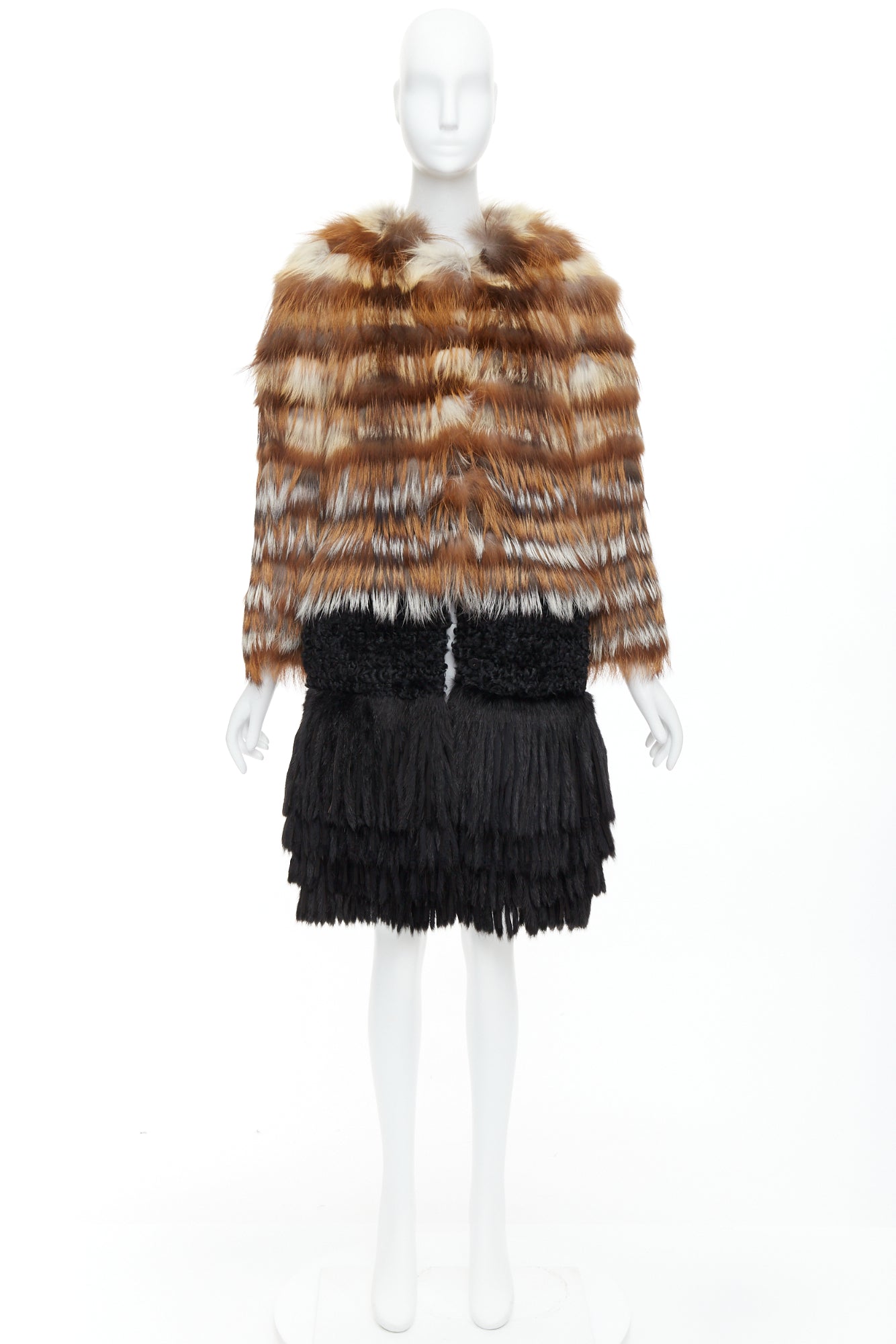Giambattista Valli Brown Fringe Long Coat - Image 12