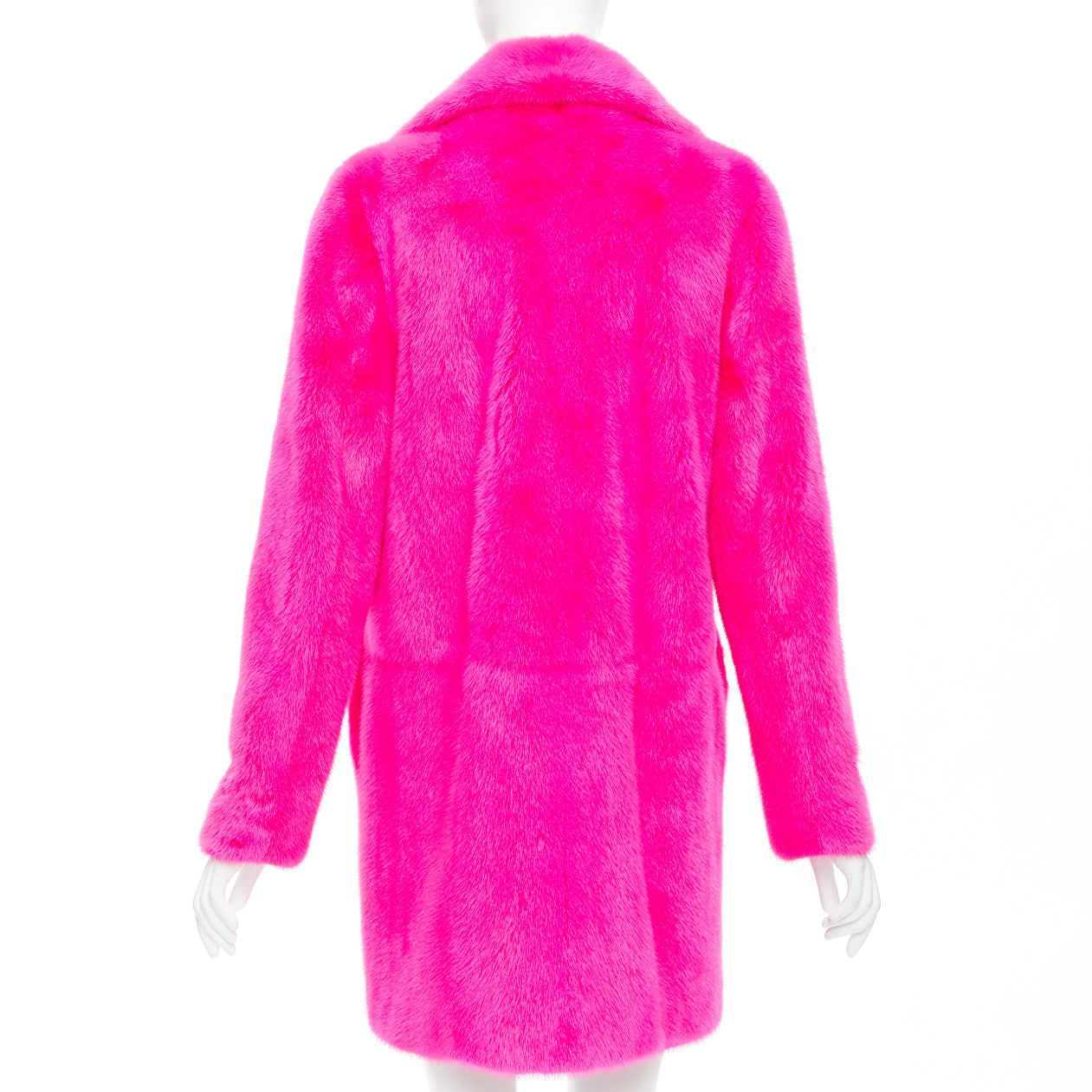 Saint Laurent Pink Mink Leather Coat - Detail 1