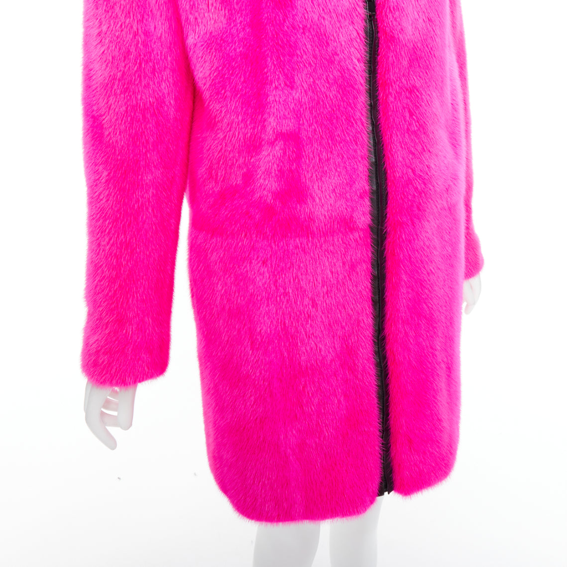 Saint Laurent Pink Mink Leather Coat - Image 10
