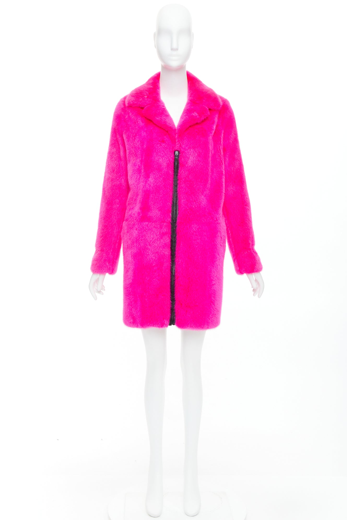 Saint Laurent Pink Mink Leather Coat - Image 12
