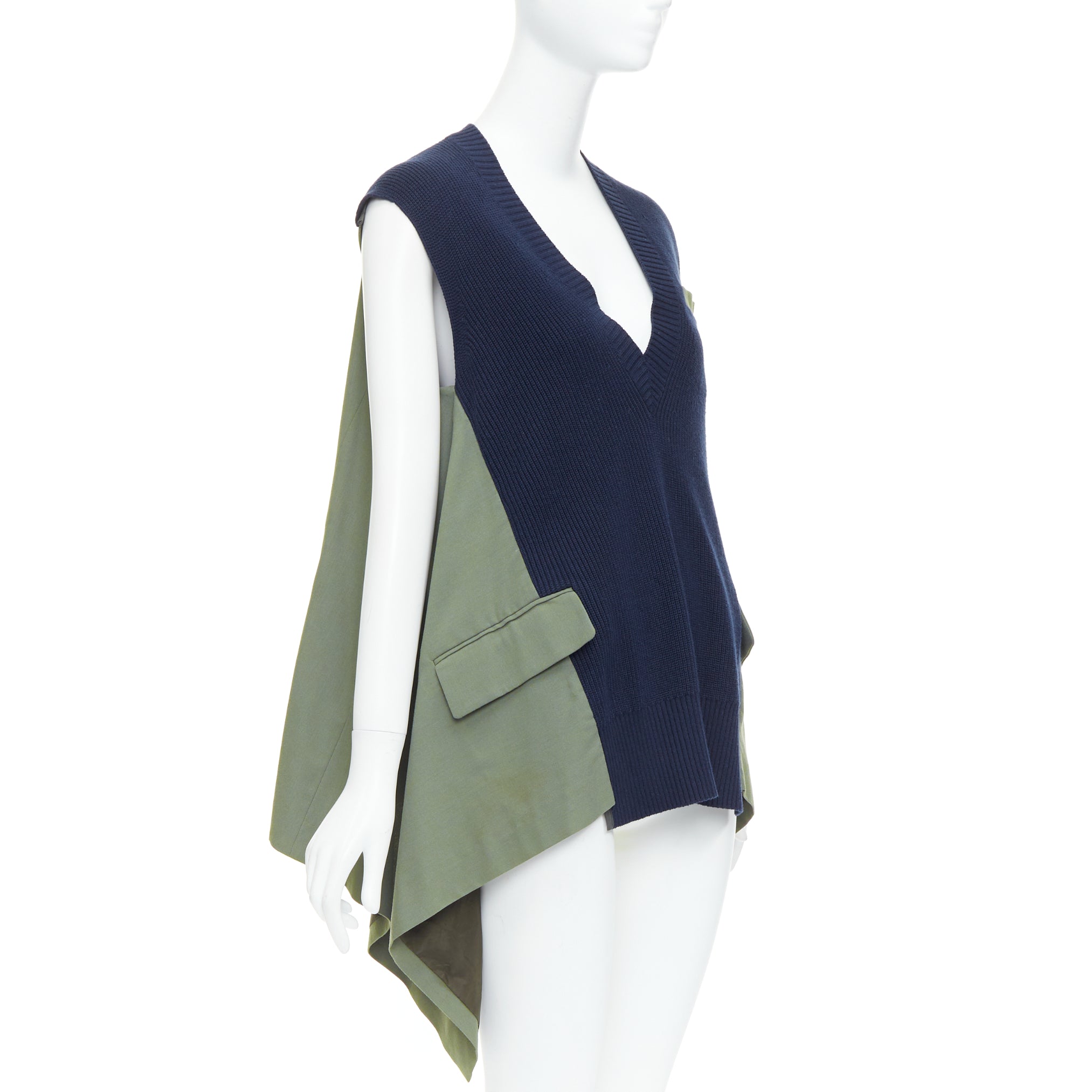 Sacai Contrast Hi Low Vest