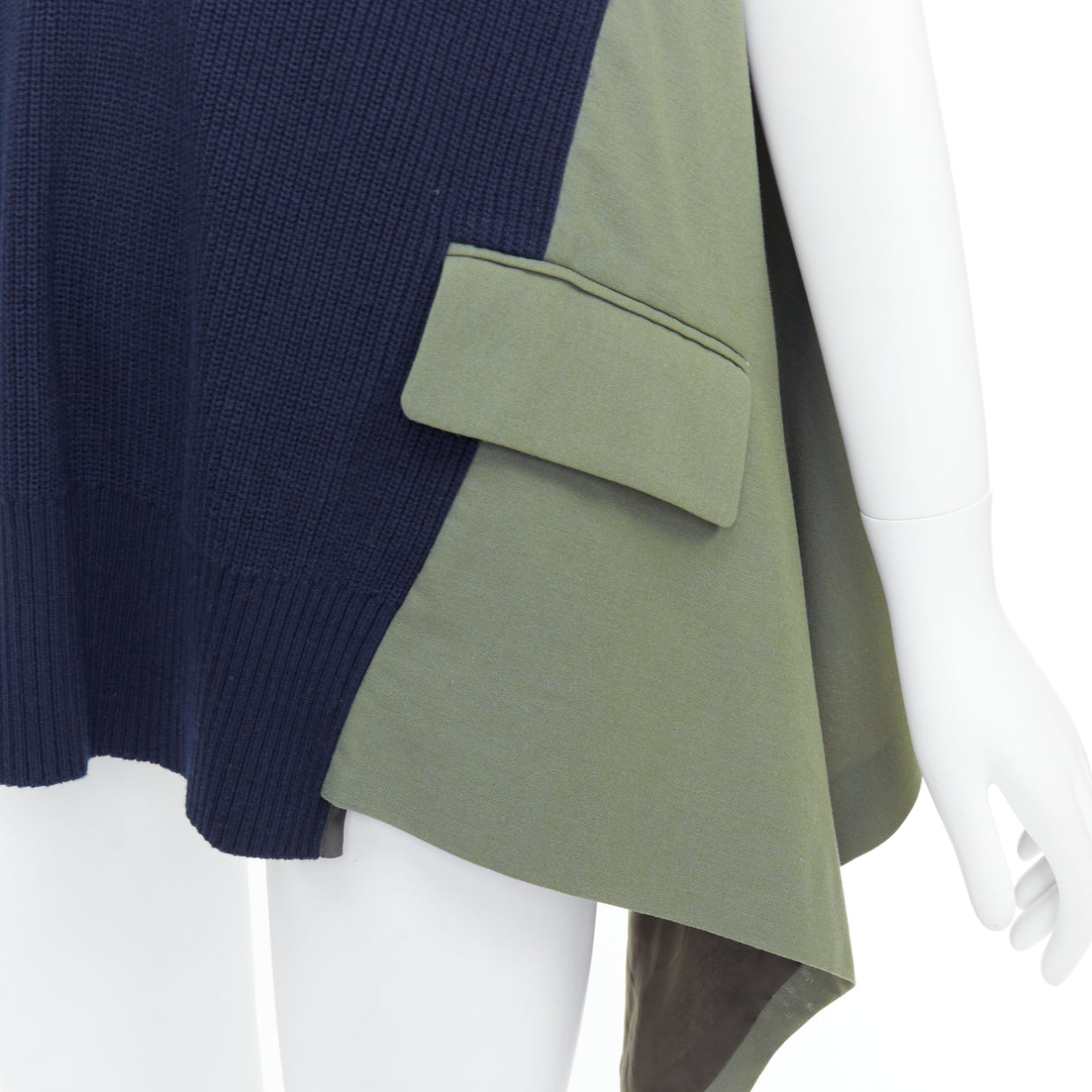 Sacai Contrast Hi Low Vest - Back view