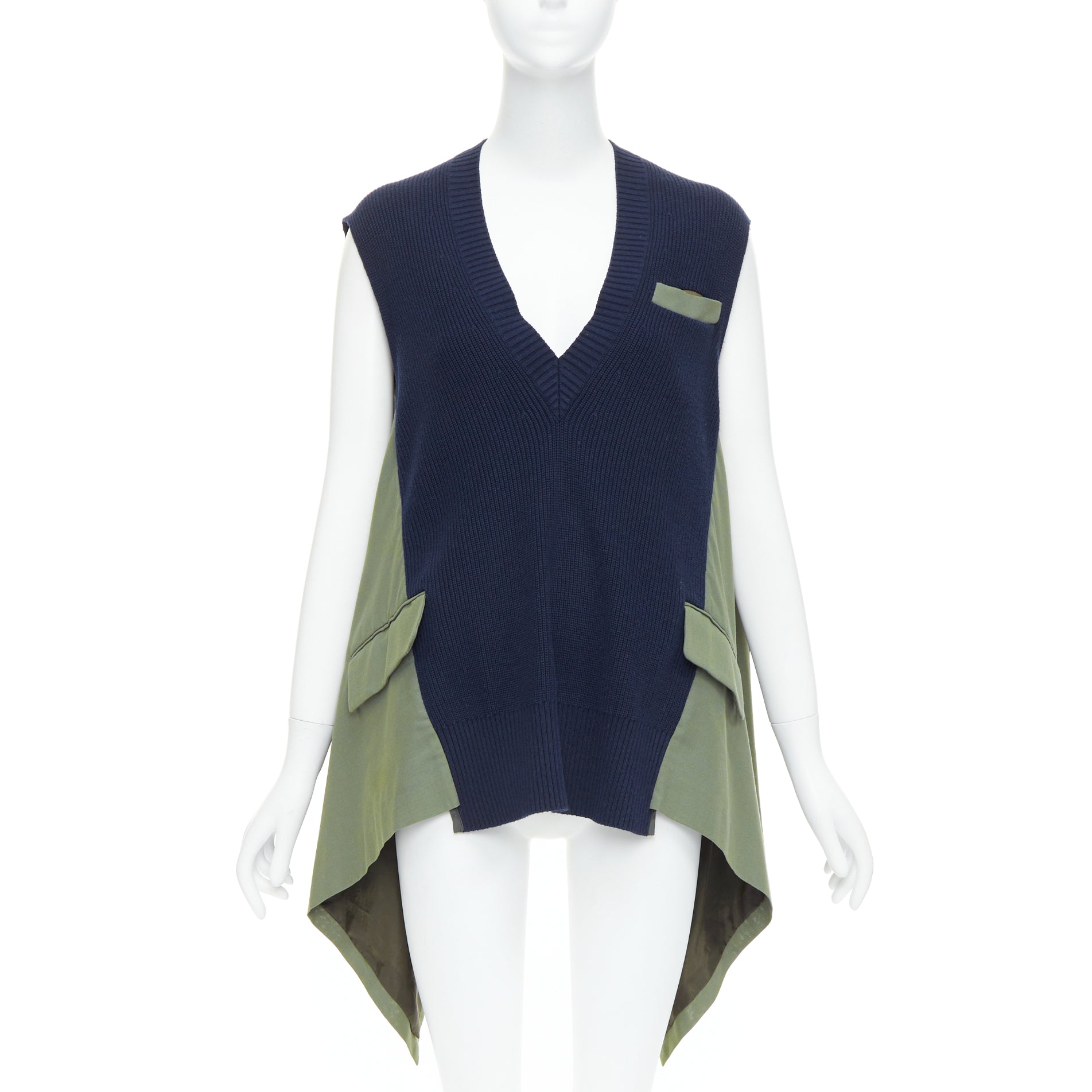 Sacai Contrast Hi Low Vest - Image 6