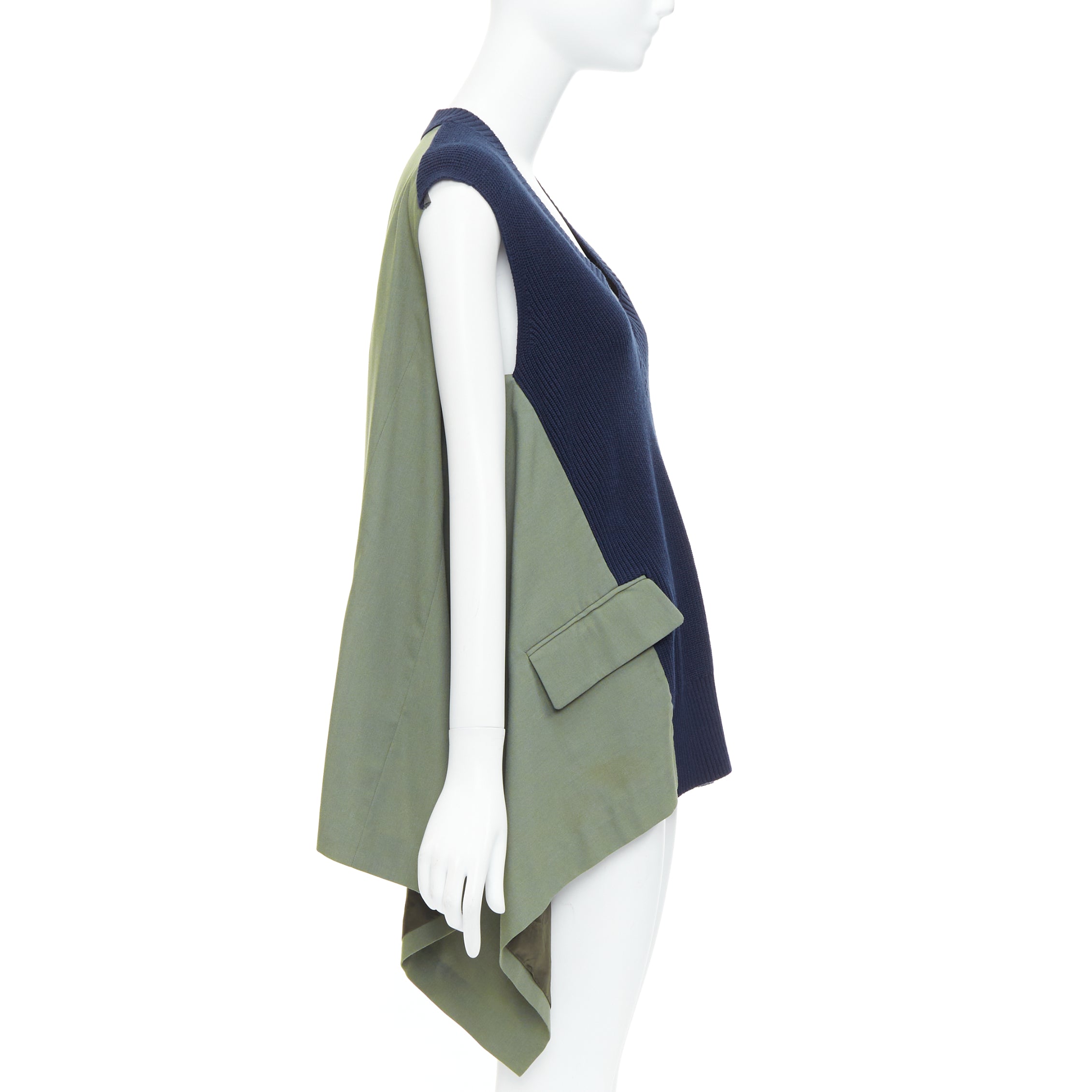 Sacai Contrast Hi Low Vest - 4