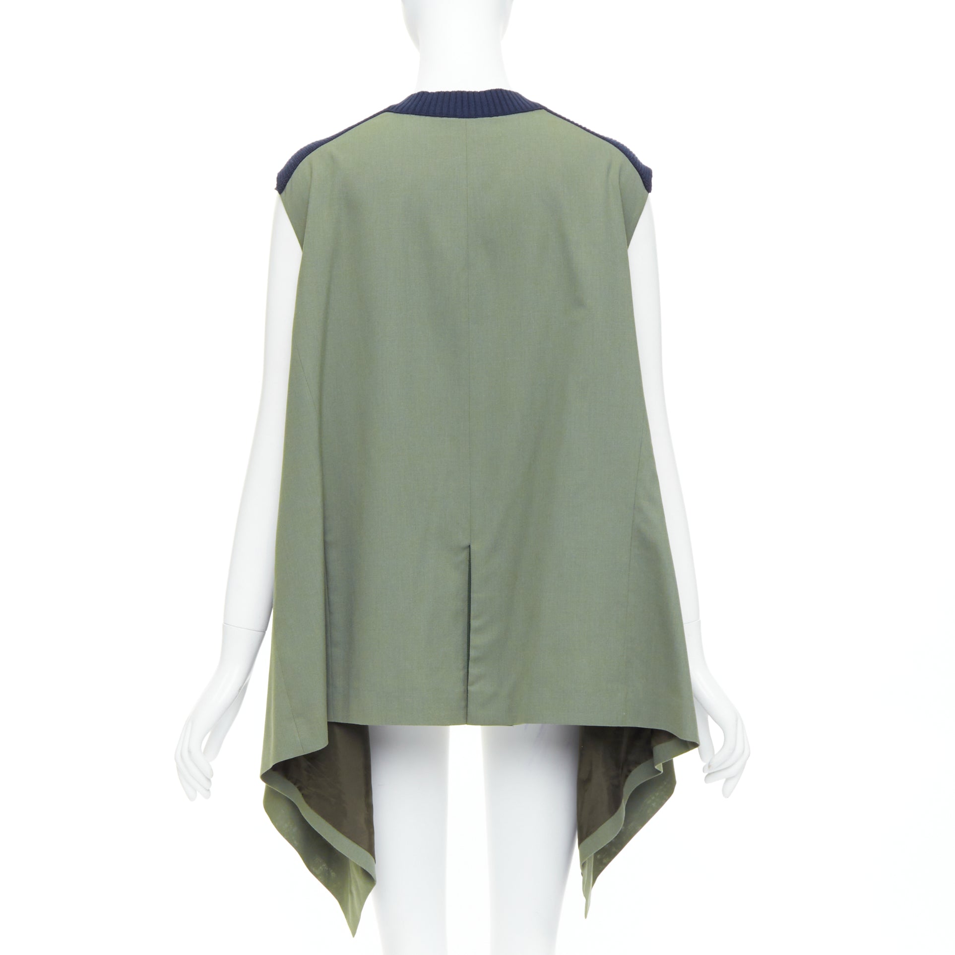 Sacai Contrast Hi Low Vest - Side view