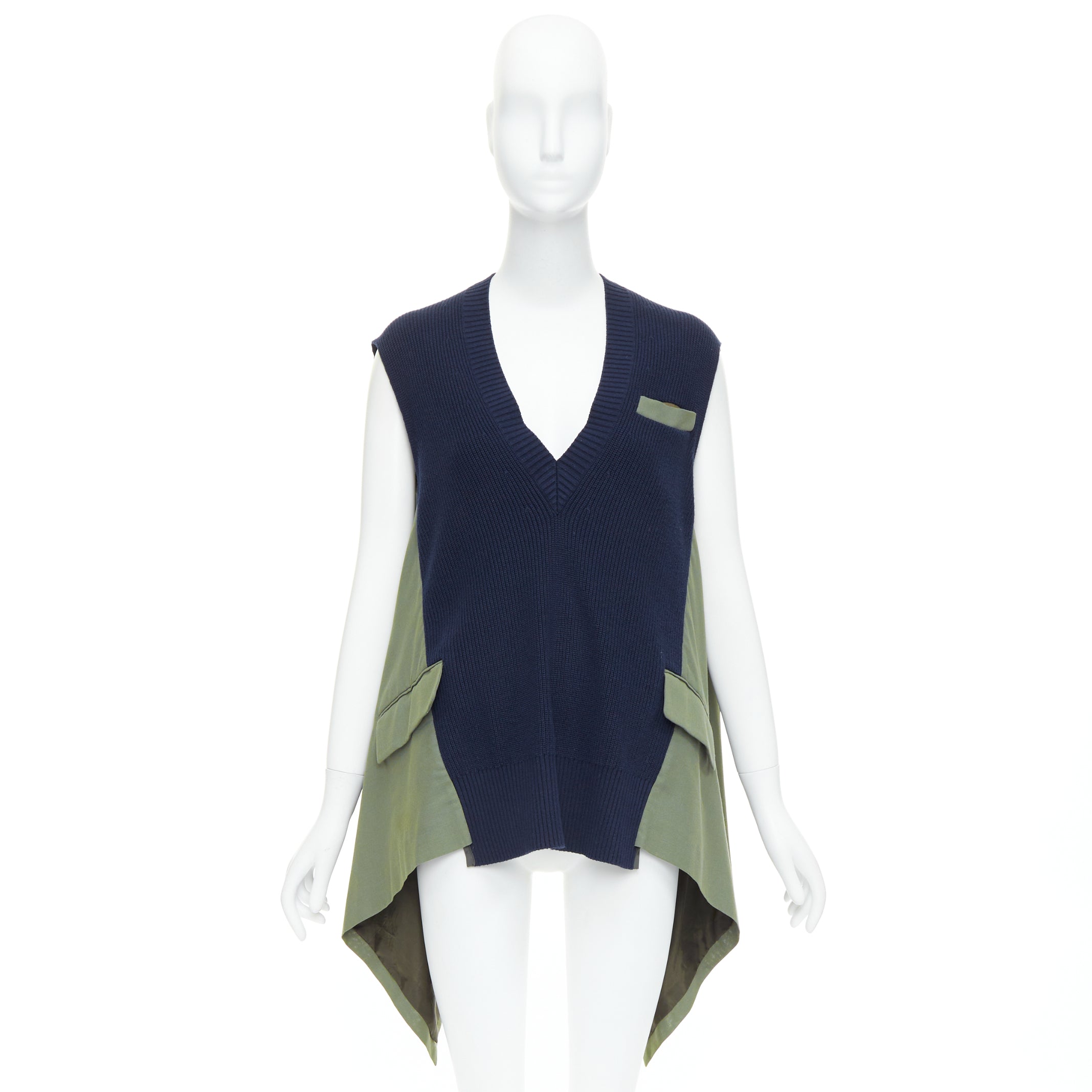 Sacai Contrast Hi Low Vest - Image 11