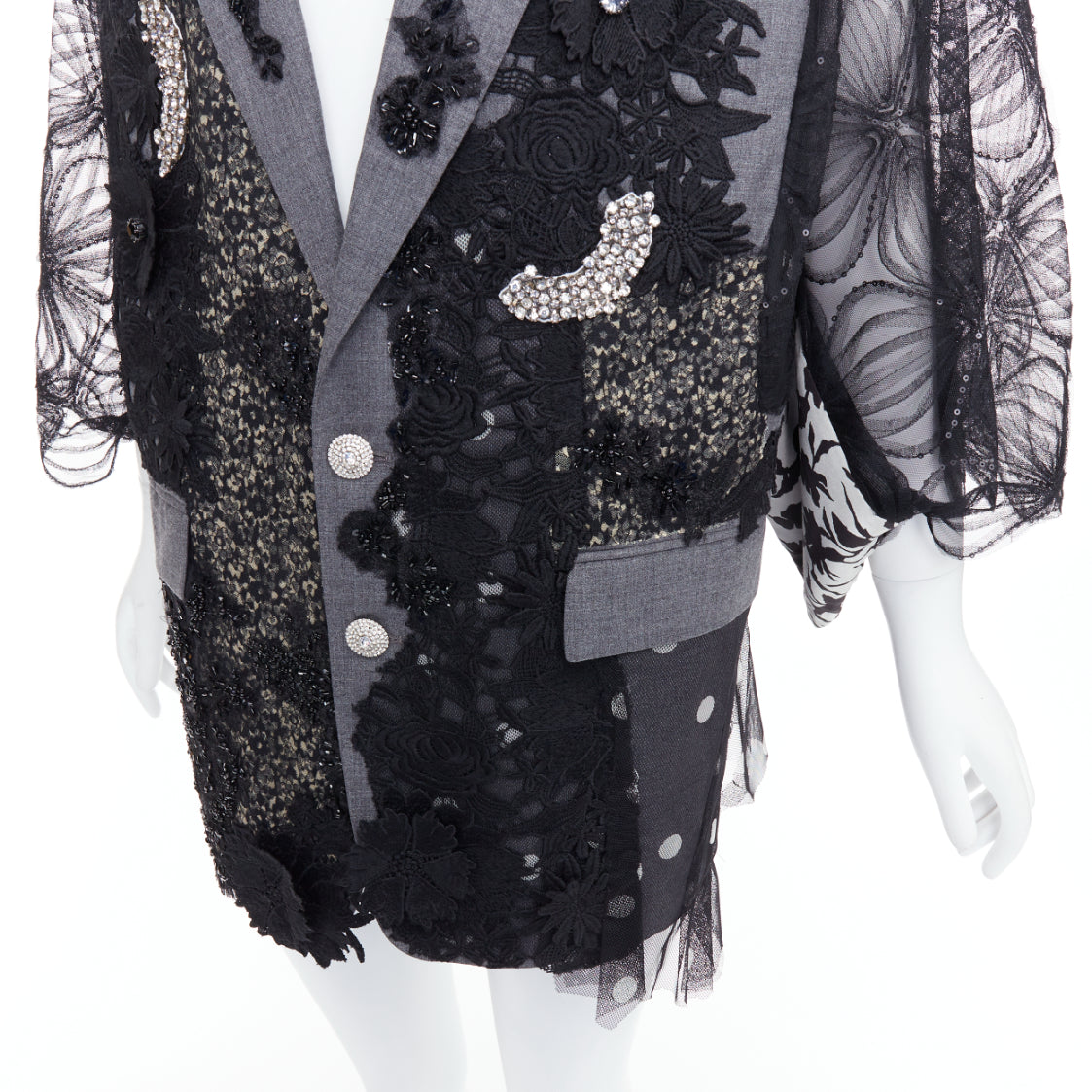 Antonio Marras Black Kimono Blazer Coat - Back view