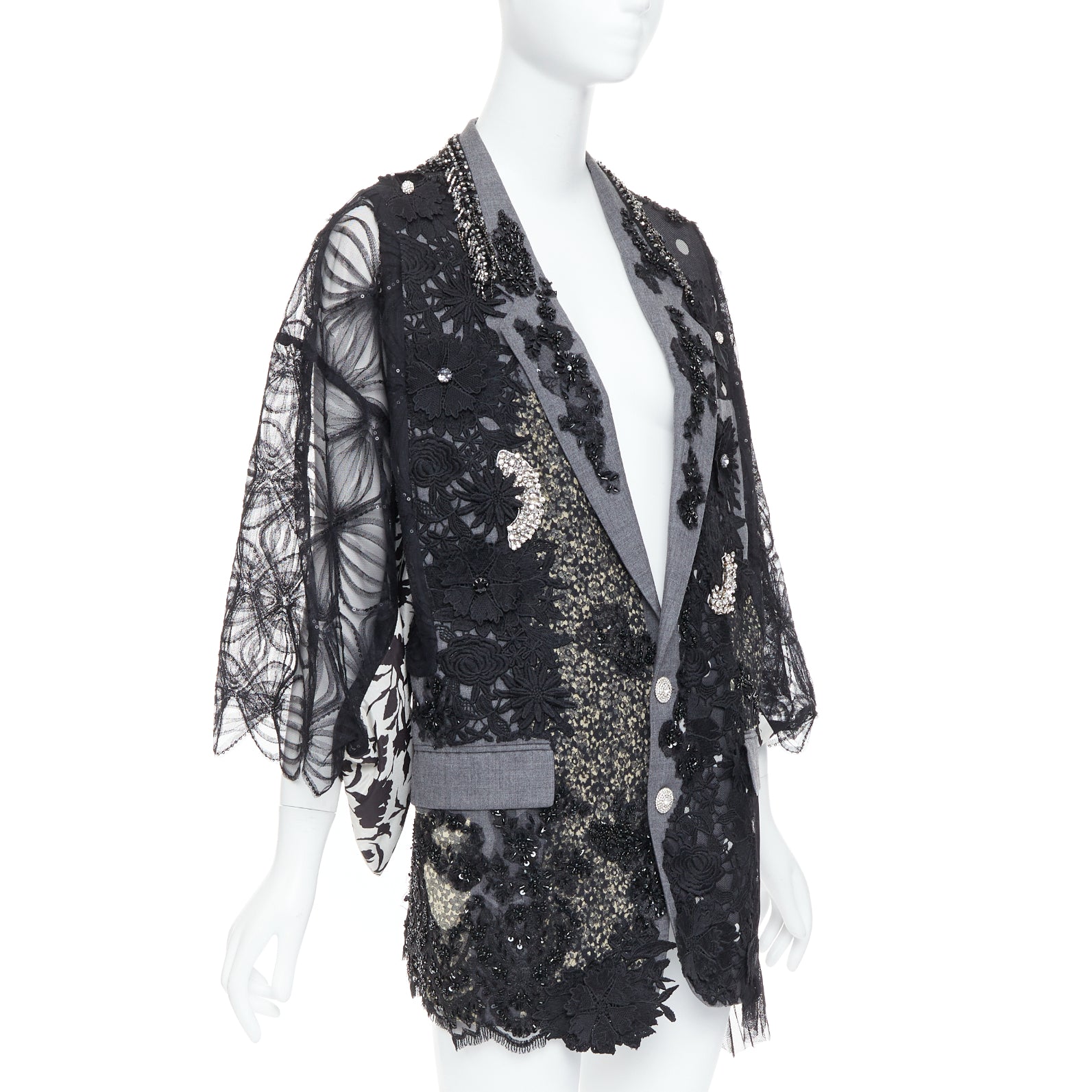 Antonio Marras Black Kimono Blazer Coat - Image 6