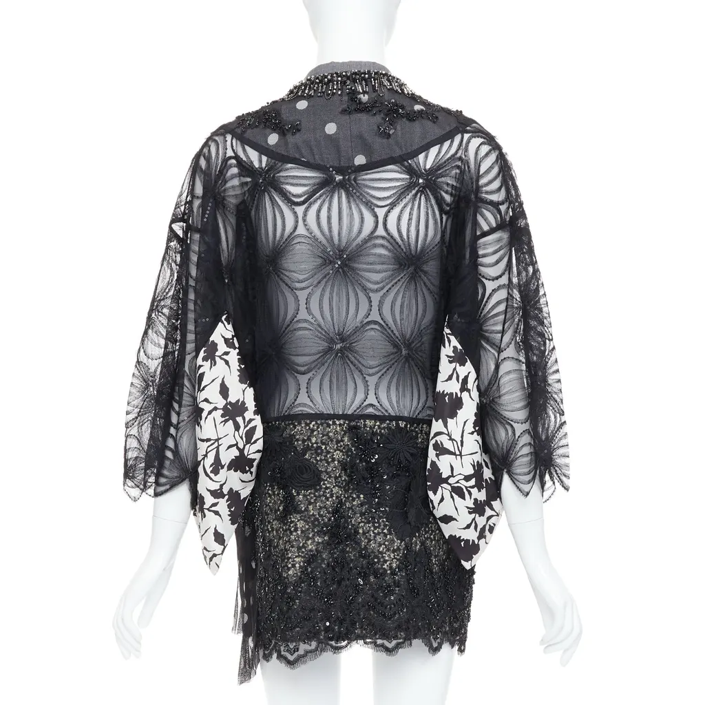 Antonio Marras Black Kimono Blazer Coat Black Wool Very good - Box View