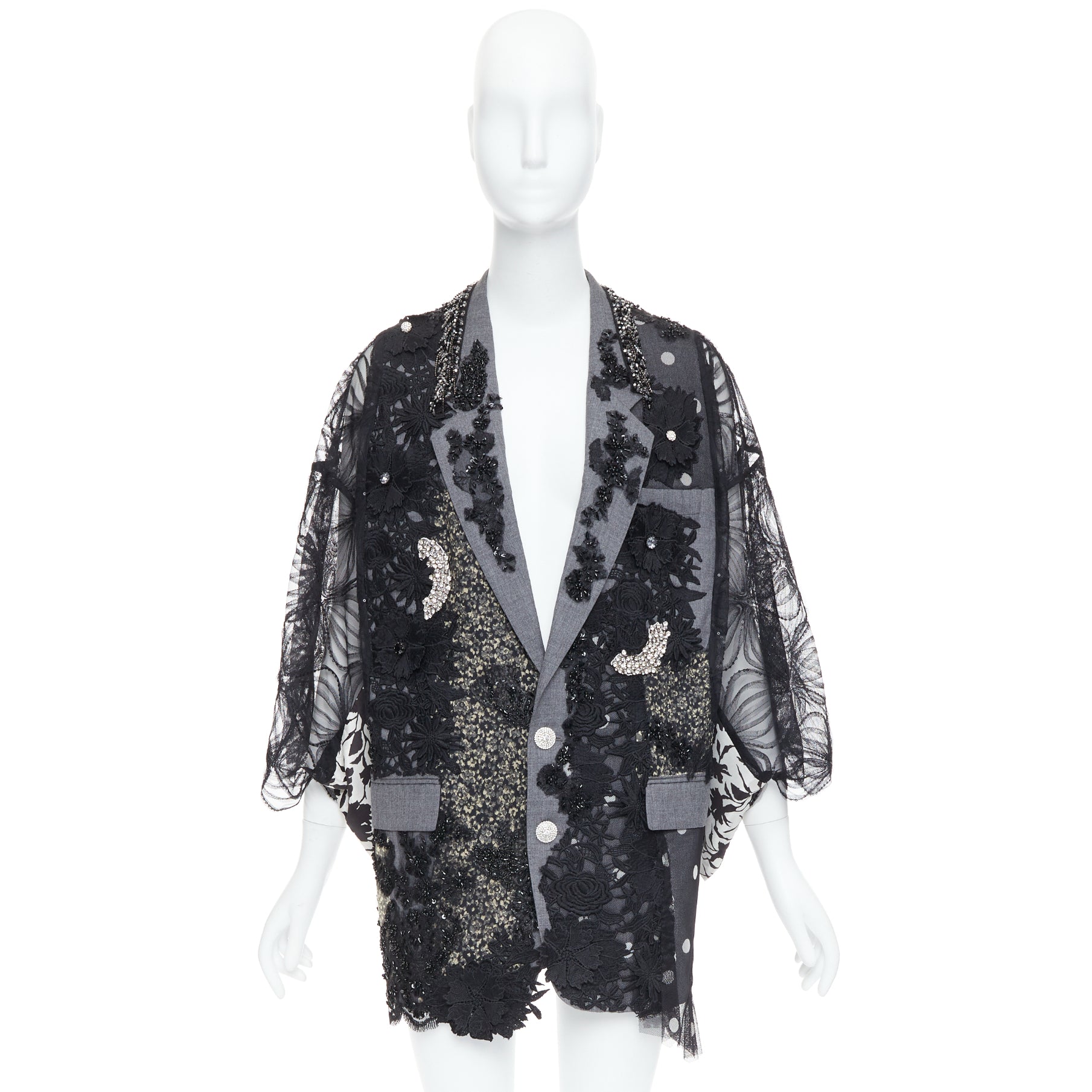 Antonio Marras Black Kimono Blazer Coat - Image 11