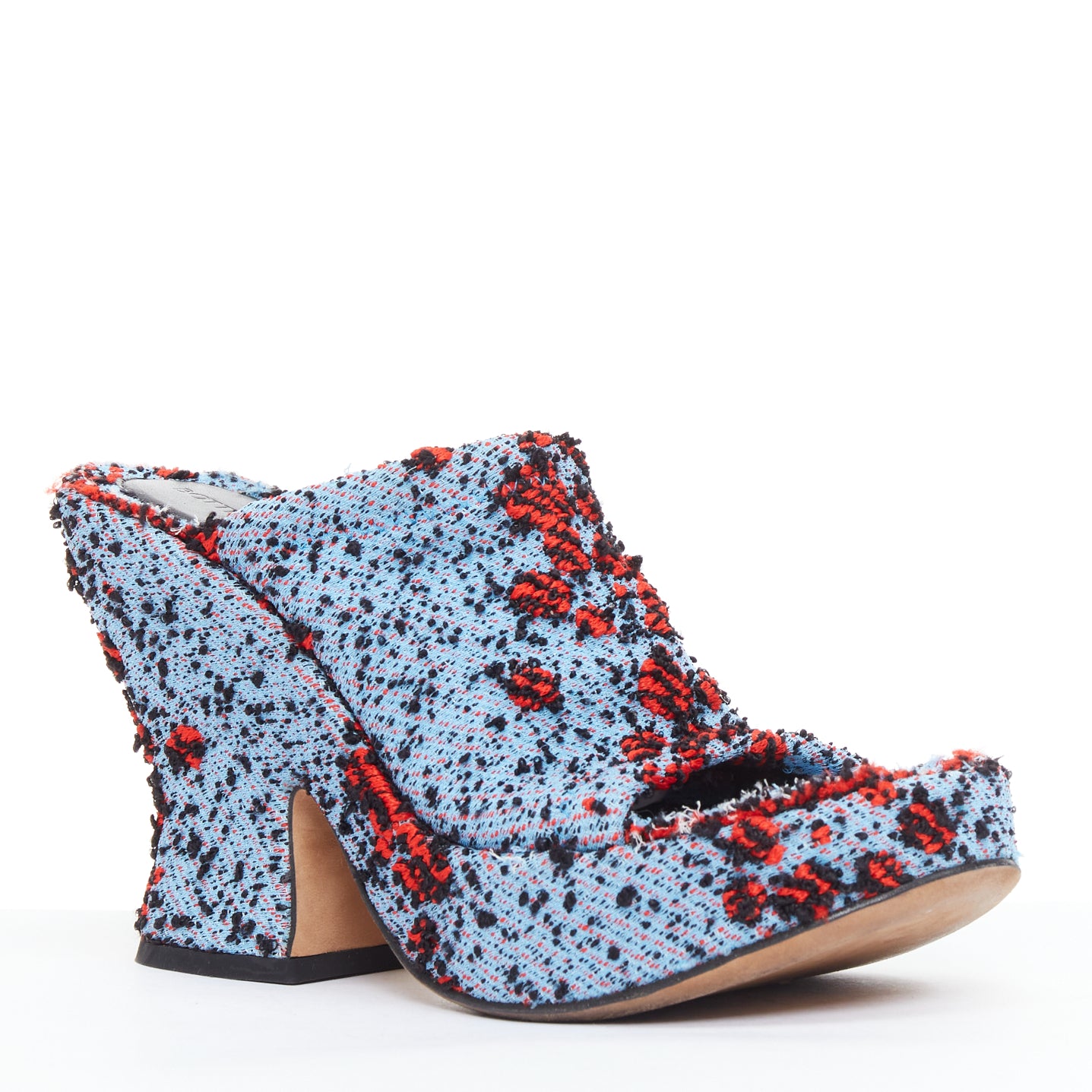 Bottega Veneta Boucle Platform Mules - Back view