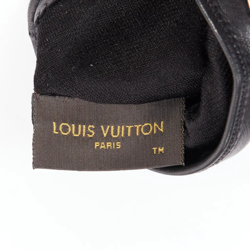 Louis Vuitton Suede Topstitch Gloves Black Leather Very good - Box View