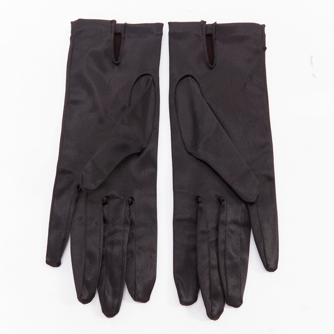 Giorgio Armani Cuff Satin Gloves - Back view