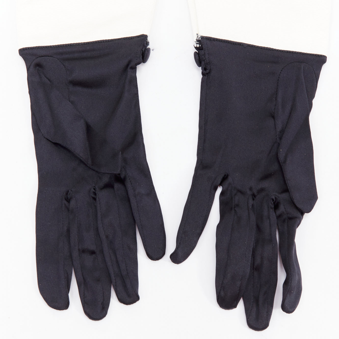 Giorgio Armani Gold Satin Gloves - Back view