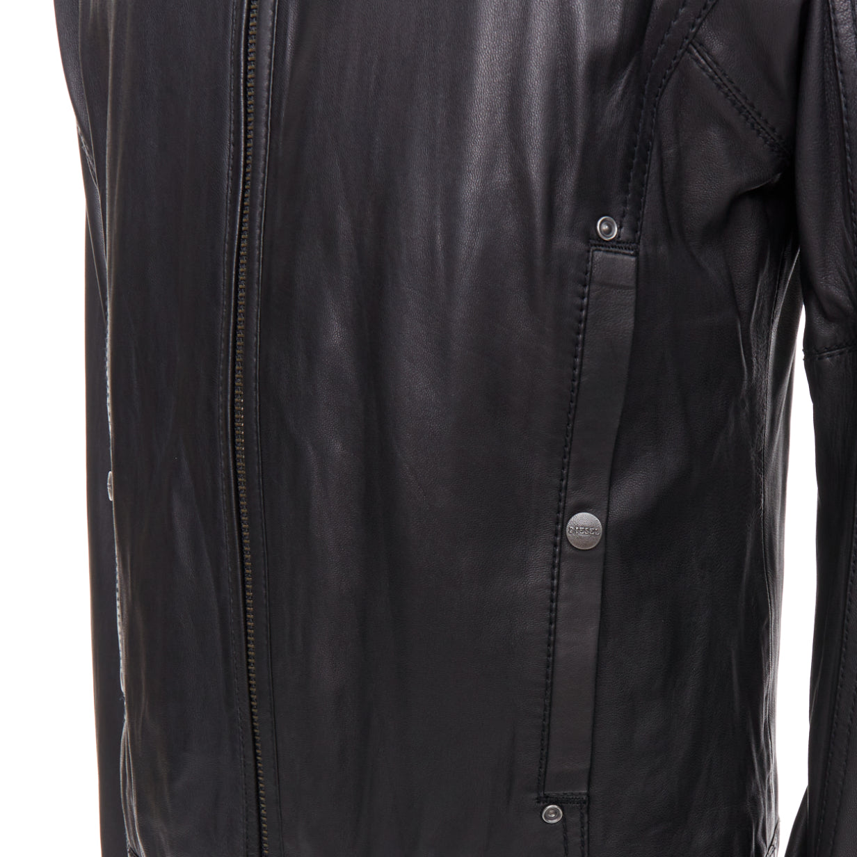 Diesel Black Panel Biker Jacket - Back view