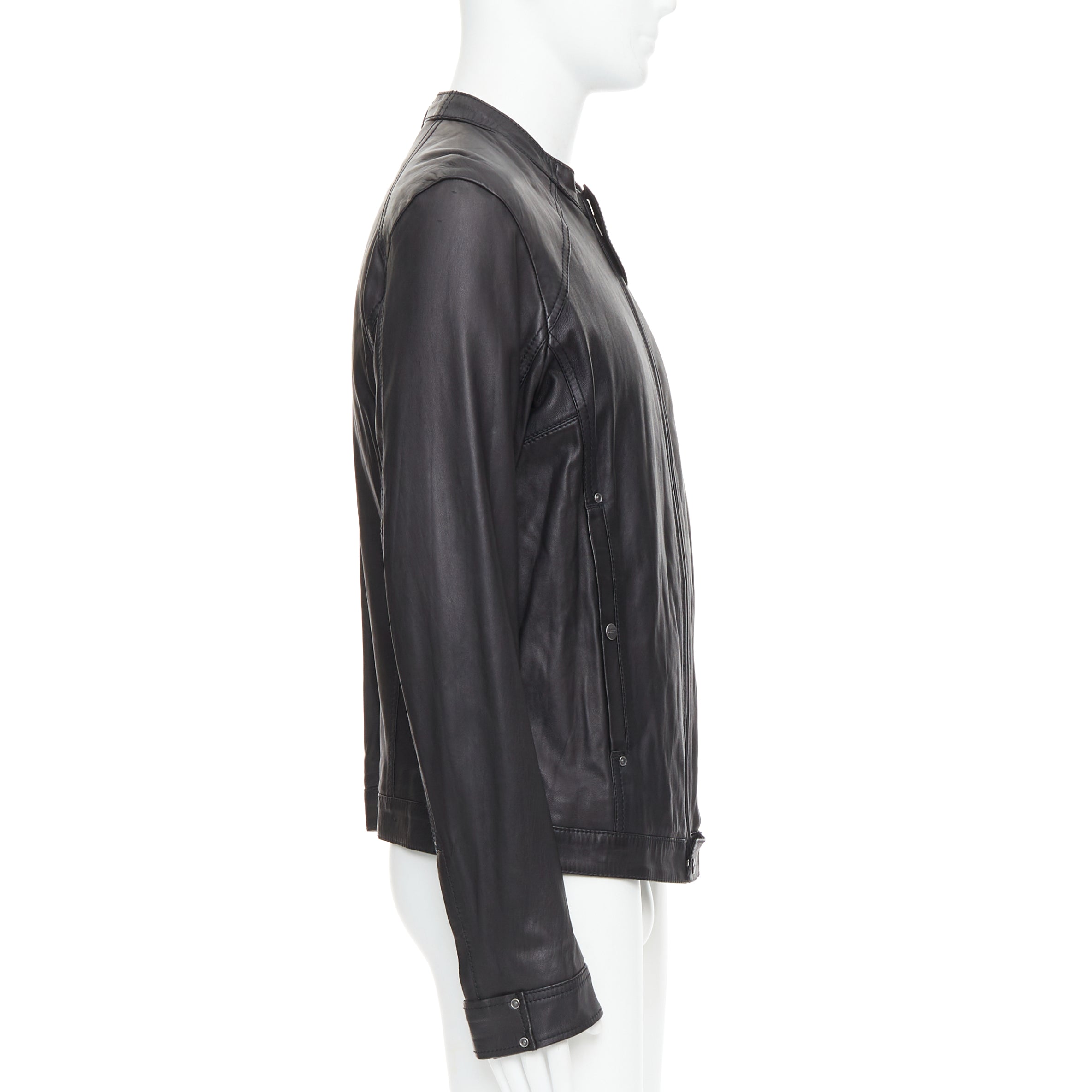 Diesel Black Panel Biker Jacket - Side view